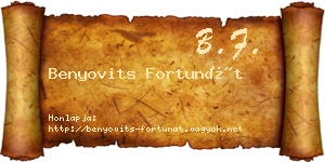 Benyovits Fortunát névjegykártya